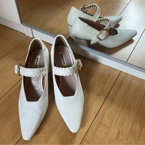 Reike Nen white leather Mary Jane pumps heels